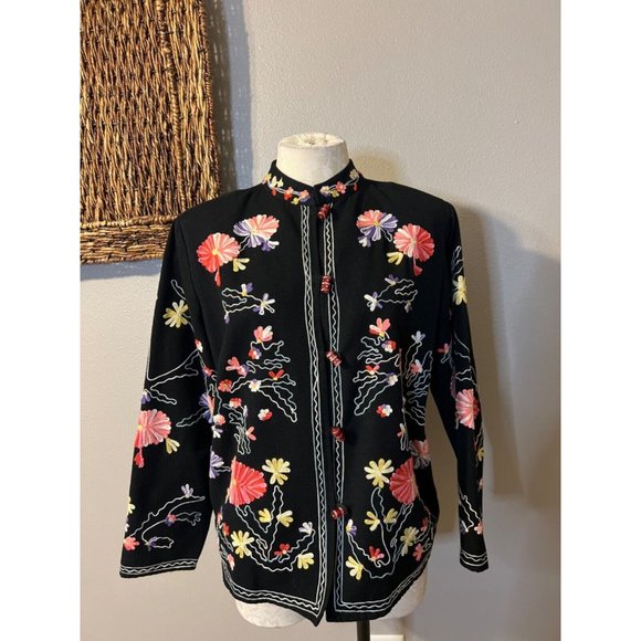 Drapers & Damons Embroidered Johnny Jacket PS Petite Small Was $250 - Picture 5 of 10